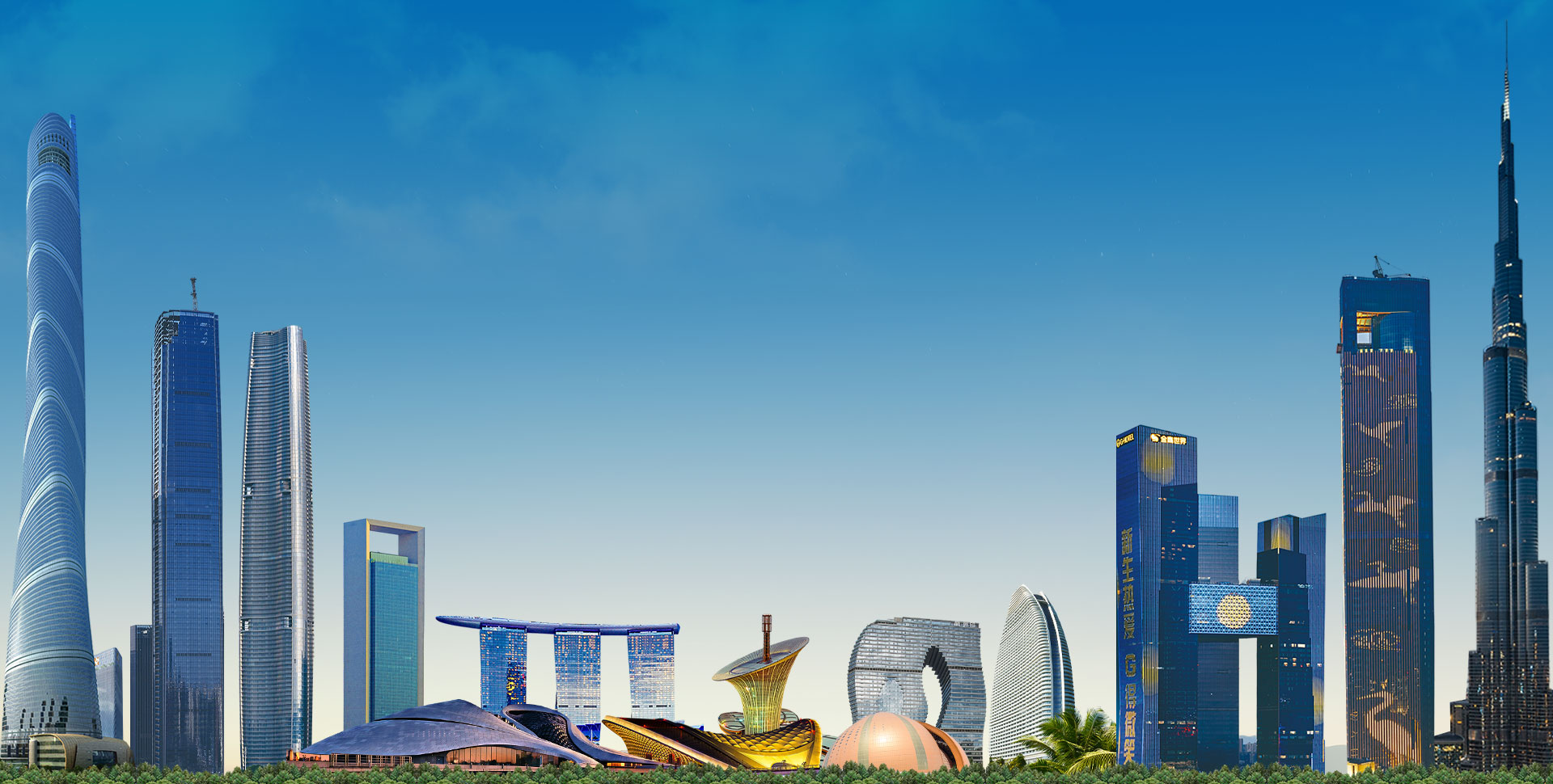 每一座城市地标都是一个坚朗展台